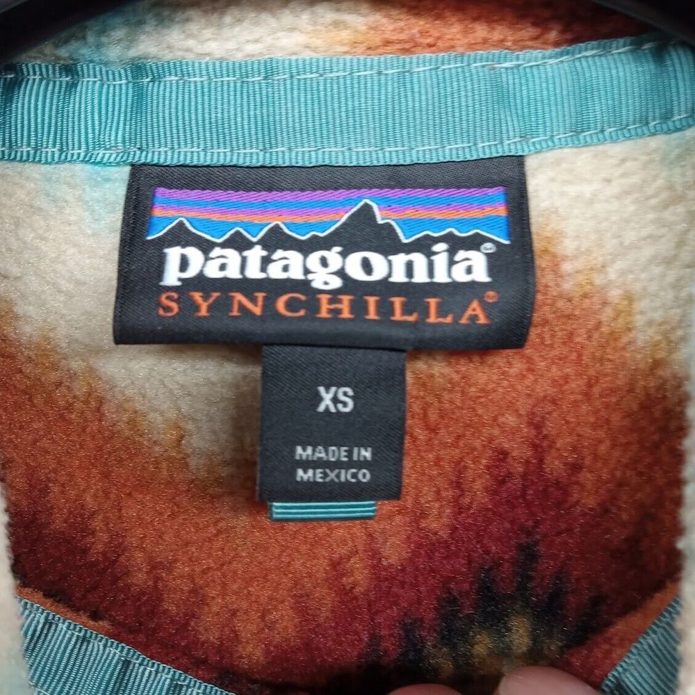 Patagonia Sweater Womens XS Multicolor Aztec Geometric Synchilla Snap T Pullover - Picture 5 of 8